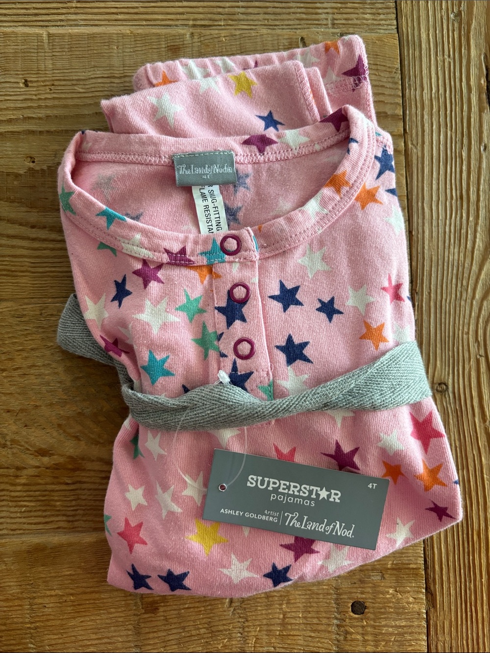 The Land of Nod Pink Star Print Kids Pajama Set